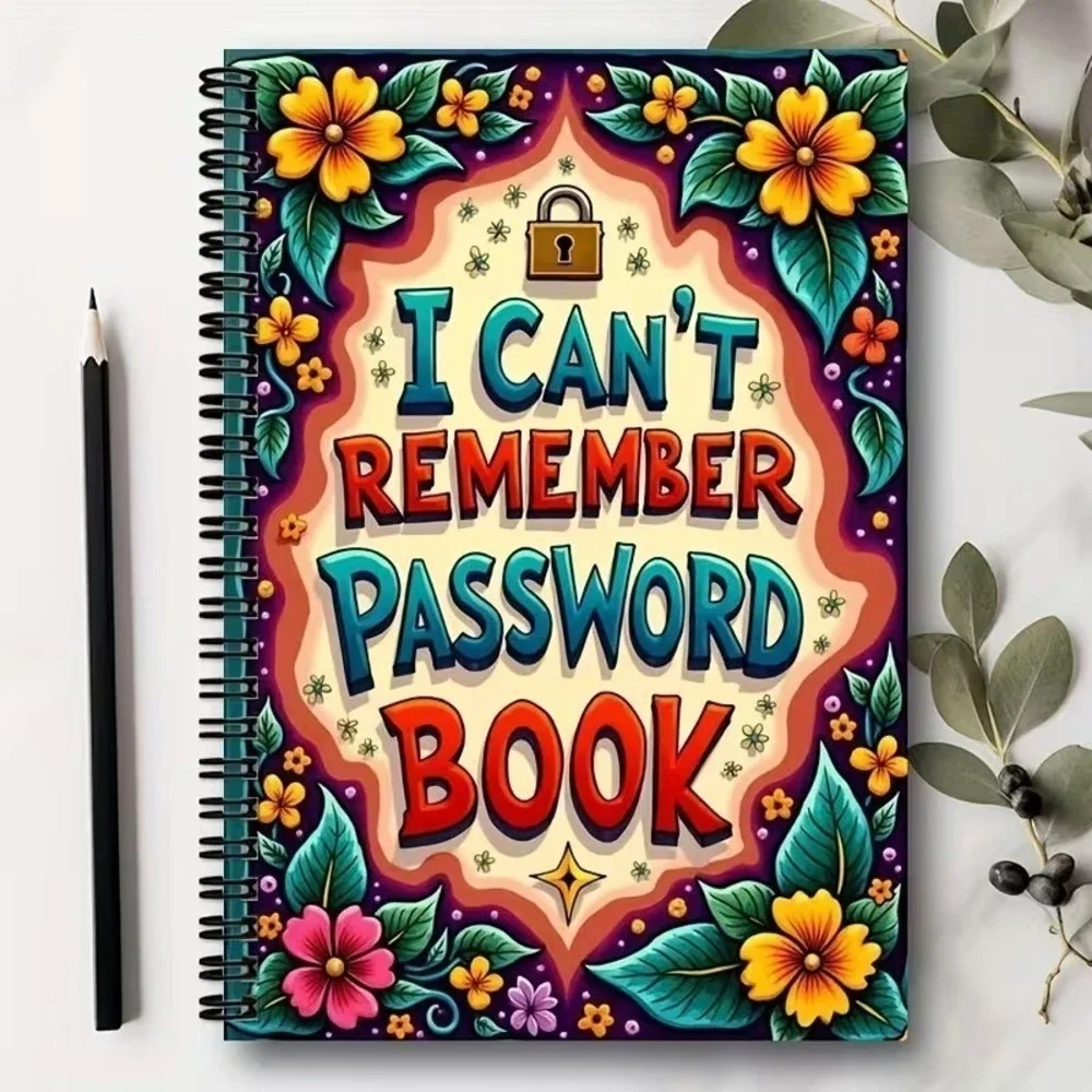 Funny Spiral Password Book Log Organizer Username Login Notebook Gift